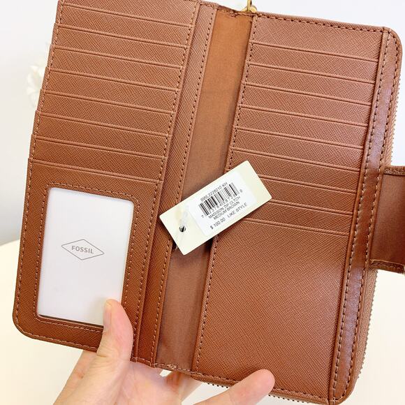 Fossil SWL2228210 Madison Zip Clutch IN Brown - Picture 6 of 6